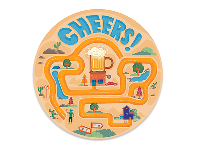 'Take me home country roads' coaster beer cheers coaster country roads dessert illustration puzzle stickermule water