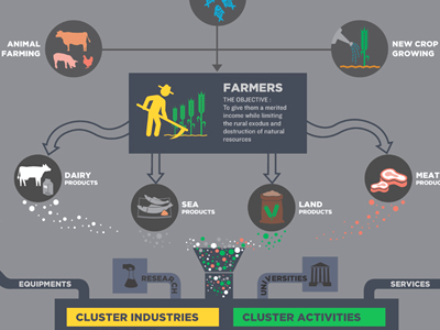 Clusterwest Infographic animals cluster farmer flow food icon info graphics pank designs pank.in pankaj juvekar west