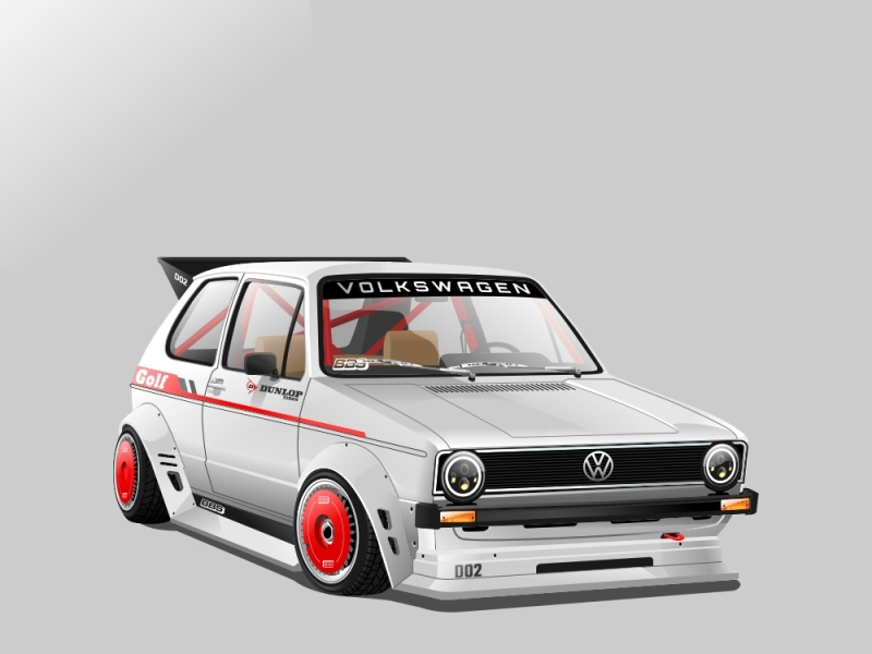 volkswagen golf mk1 vector by tommy surya on Dribbble