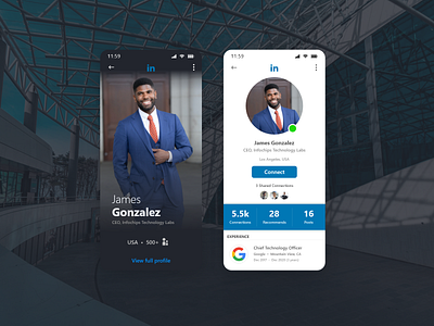 LinkedIn User Profile UI Design