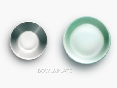 Bowl&Plate one layer work bowl icon plate