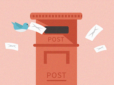 post box box flat illustration mail post
