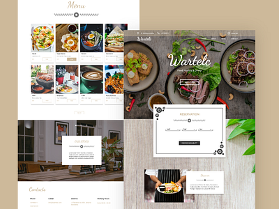 Wartelc - Restaurant Landing Page design illustrator sketch typography ui ux web website xd design
