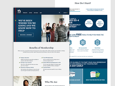 USAA - Joining the Military Page design ui ux