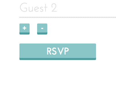 Snippet of a wedding RSVP form 3d buttons form