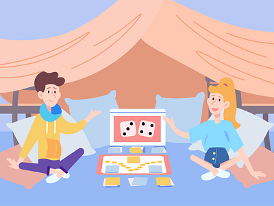 Teenagers are playing a board game 2d 2d illustration adobe illustrator cartoon cartoon character cartoon design cartoon illuctration character character design character illustration children flat design flat illustration illustration kids teen teenager vector vector illustration