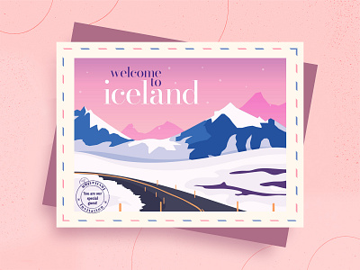 Welcome to Iceland / Postcard cool design cooling design ice iceland photoshop postcard ui ui design ux ux design vector weekly weekly warm up weeklywarmup