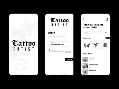 Tattoo App design 2020 trend app app development app development company in usa app ui ux appdesign applications clean flat tattoo tattoo app tattoo art tattoo artist tattoo design tattoo designer tattoo flash tattoos vector