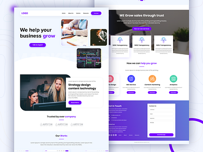 Landing page design