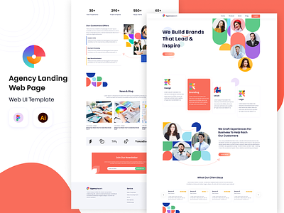 Agency Landing Web Page branding creative design design graphic design landing page photoshop product product page ui ux vector web page webpage