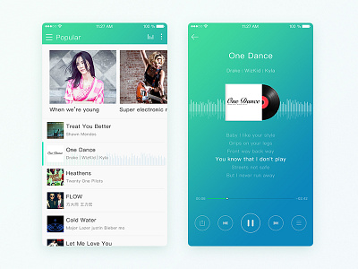 Daily UI 034 App app design music player ui