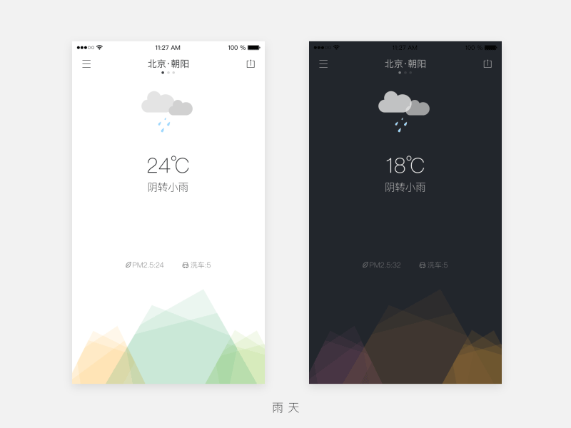 Weather Rainy app design ui weather
