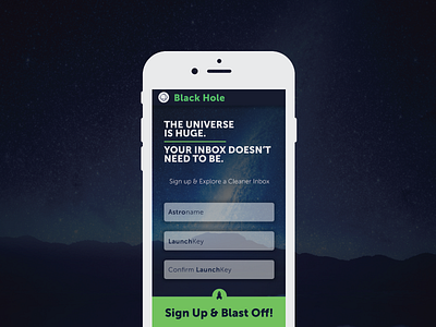 Sign Up Form app blackhole dailyui form space ui