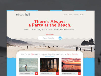 BeachBall Landing Page beach dailyui landing page ui website