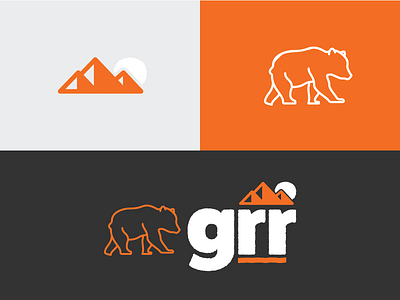 Grr. bear branding digital identity logo mountain