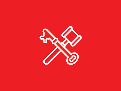 Key & Gavel gavel glyph icon illustration key logo