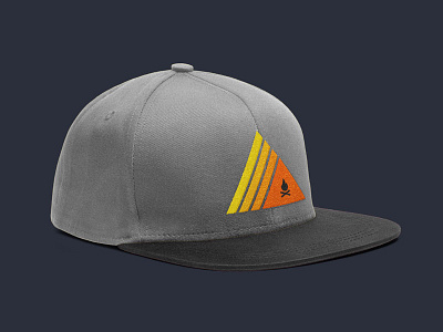 Outdoorsy fire flat brim hat illustration