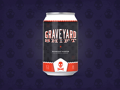 Graveyard Shift - Midnight Porter beer design illustration porter skull