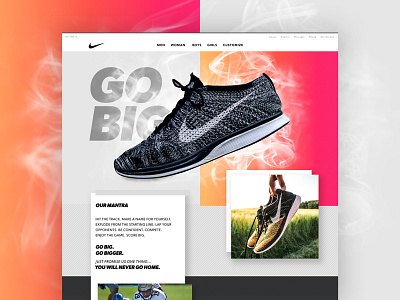 Go Big - Landing Page ecommerce just do it landing page nike ui ux web web design