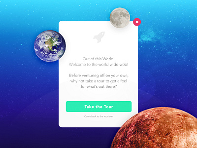 Out of this World! flash message galaxy popup space ui user interface ux