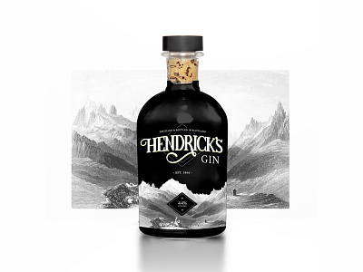 Hendrick's Handmade custom type gin illustration lettering logo pav type