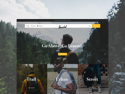 Go Above. Go Beyond backpack herschel interactive ui web web design