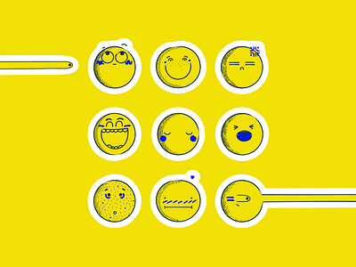 Emojis えもじ emoji emojis emotions icon set icons iconset illustration illustrator stickers yellow