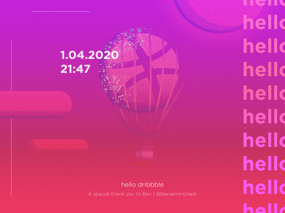 Hello dribbble ! airballoon design first shot hellodribbble illustration vector