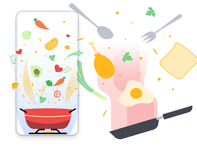Tía App: Food Delivery cooking delivery delivery app design food food illustration foodie illustraion