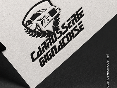 LOGO Carrosserie agencenomade artisan branding car carrosserie carte de visite france logo mockup redesign