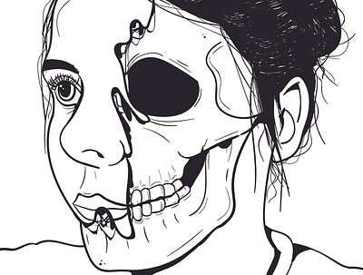 skull design flat illustration vector
