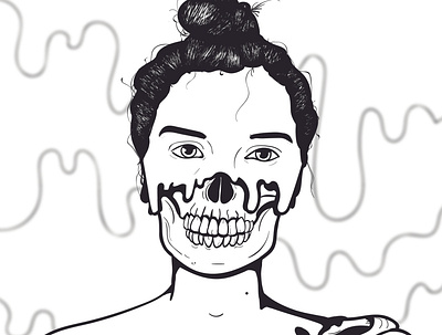 dead selfie design flat illustration vector