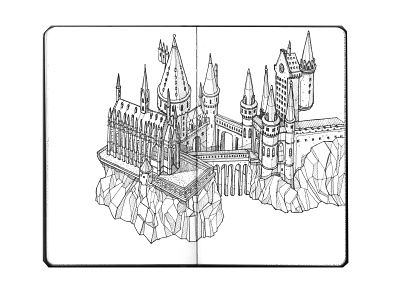Sketchbook_14 architecture artwork design harrypotter hogwarts illustration ink moleskine sketch sketchbook