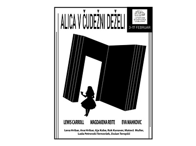Alica v Čudežni Deželi - Alice in Wonderland artwork black and white blackandwhite illustration illustrator typography vector