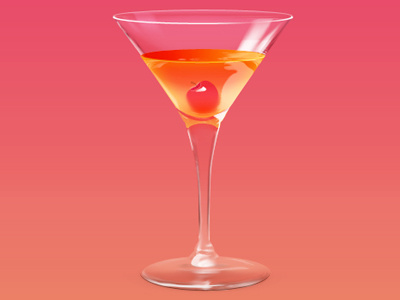 Manhattan drink glass illustration