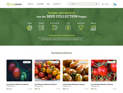 Seed Collections agriculture app ui cultivate eco ecommerce green marketplace organic seed uiux web design web ui website website design