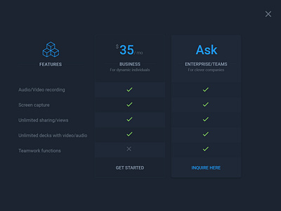 Pricing Table