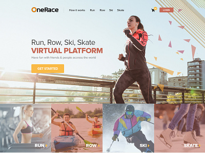 OneRace clean professional runner sports webdesign website website design