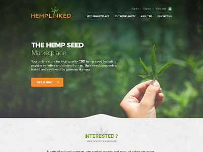 Hemplinked app ui clean green nature organic professional seed seedling uiux web design