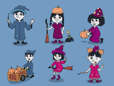 Wicth Kids Character cute design graphic design halloween halloween design icon illustration mascot character mascot design vector