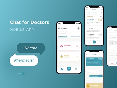 Chat for Doctors - Mobile App app design mobile ui ux