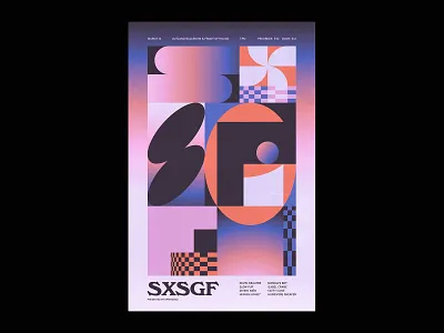 SXSGF band festival flyer layout music poster design print shapes show poster typography