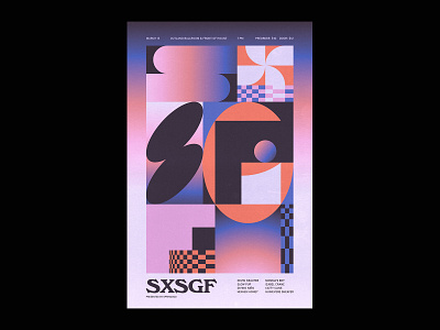 SXSGF band festival flyer layout music poster design print shapes show poster typography