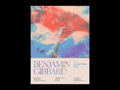 Benjamin Gibbard at August Hall benjamin gibbard death cab for cutie flyer layout music poster design show poster typography