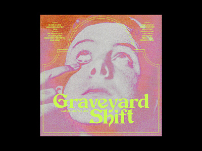 Halloween Mixtape No. 7: Graveyard Shift album art album cover halloween horror layout mixtape music playlist spooky typography vintage