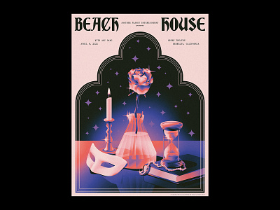 Beach House Poster airbrush beach house berkeley california dream pop dreamy flyer illustration layout magic music poster poster design psychedelic san francisco show poster surreal typography vanitas