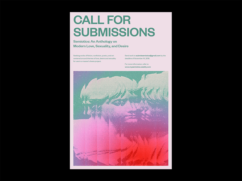 Semiotics "Call for Submissions" Poster Sketches anthology collage color design layout poster thesis typography