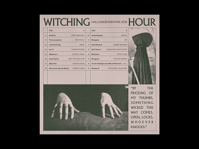 Witching Hour Mixtape album artwork grid halloween layout mixtape music playlist typography