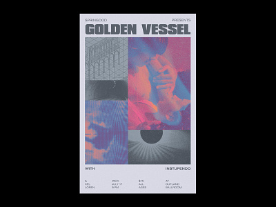 Golden Vessel abstract band collage flyer gradient layout music poster show poster typography