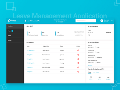 Leave Management App Dashboard app dashboard employee flat leave management manager ui ux web